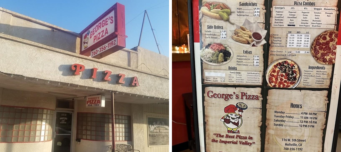 George's Pizza Menu