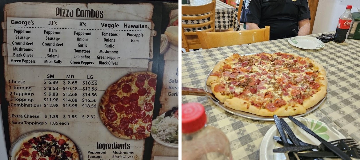 George's Pizza Menu