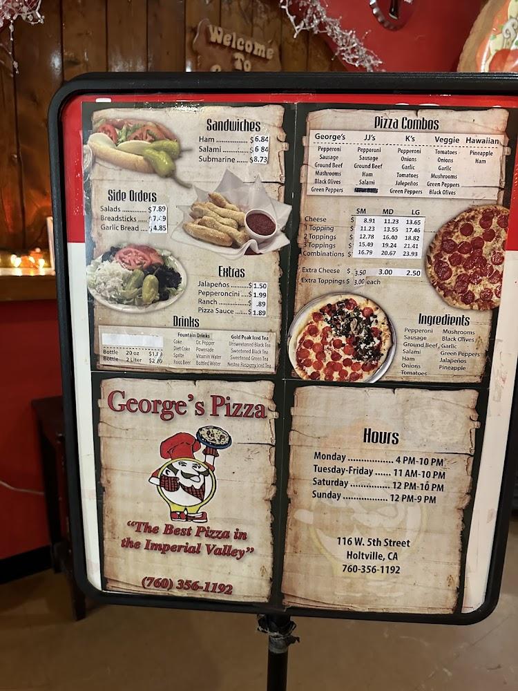 George's Pizza Menu image 1