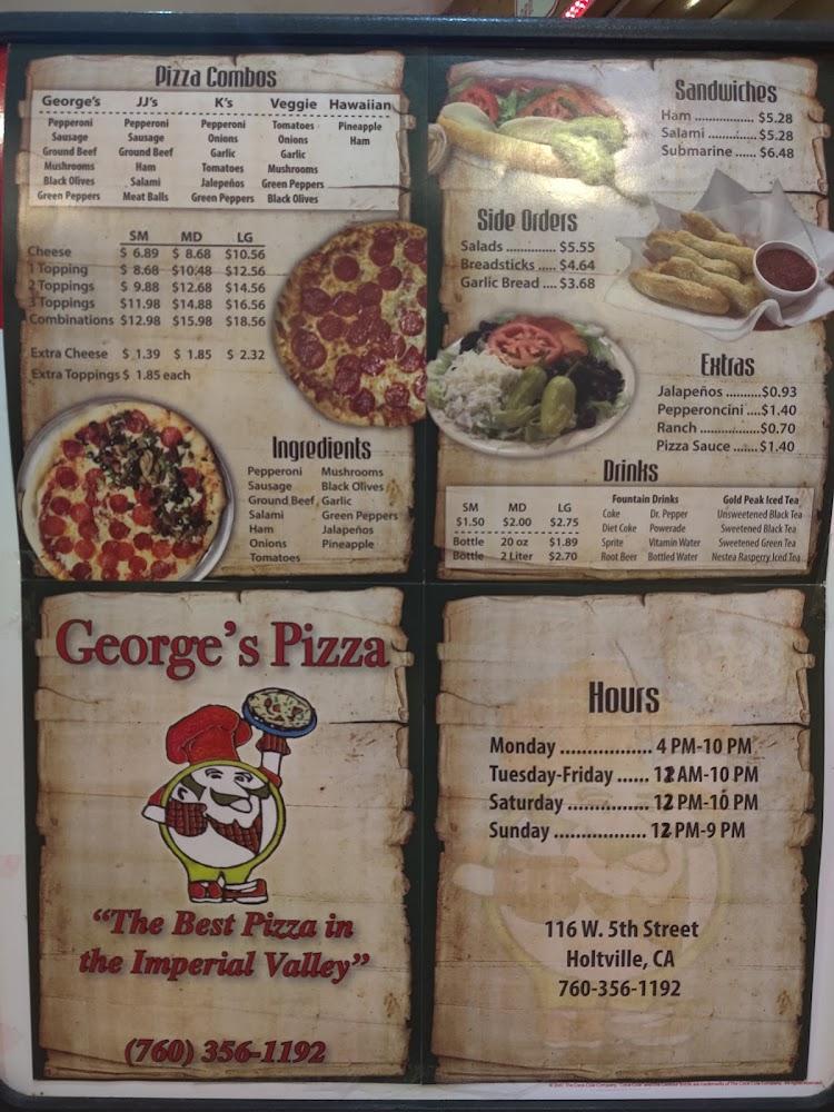 George's Pizza Menu image 2